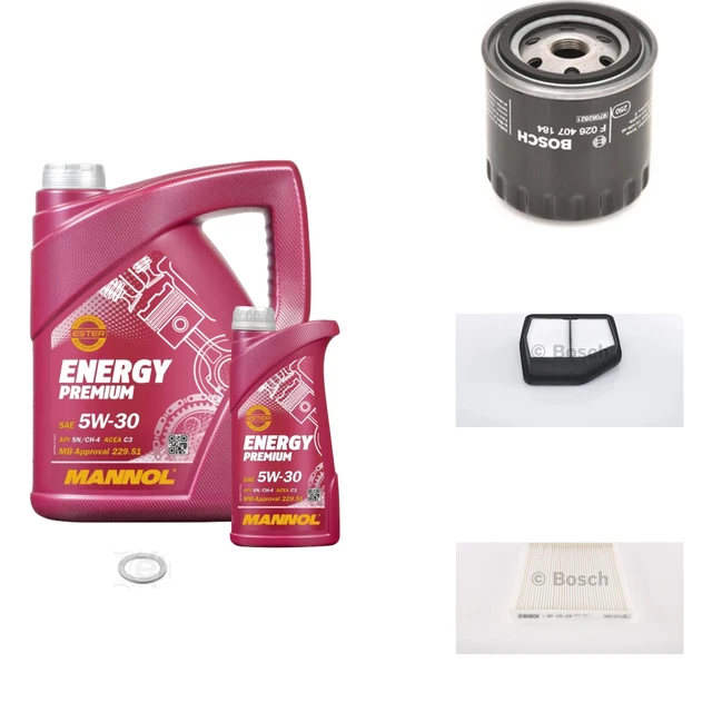Bosch Pacchetto di Ispezione 6. L mannol Energy Premium 5W-30 per Suzuki Grande