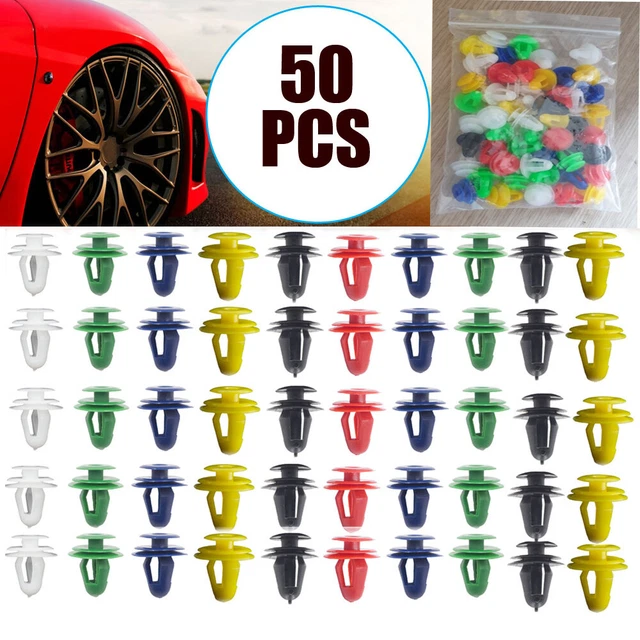 50x Car Push Pin Mixed Door Trim Panel Clip Fastener Bumper Rivet Retainer 9mm