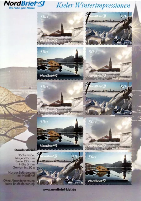Deutsche Privatpost- Nordbrief Kiel - Winterimpressionen 2013, postfrisch