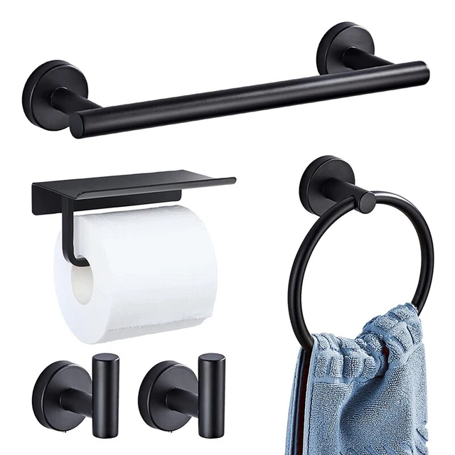 Set hardware bagno 5 pezzi, incluso porta asciugamani 16, portatile Q6I7