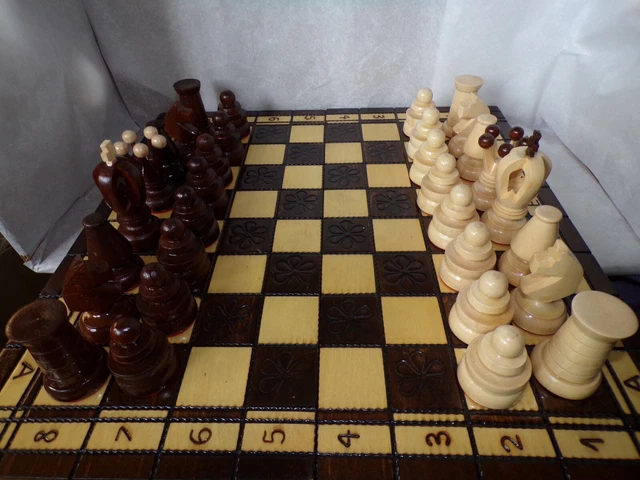 Coffret Échecs Vintage – Valisette Bois Avec Plateau – Jeu Complet Fabriqué En France