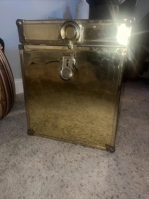 Vintage Brass Regency Style Chest Trunk Table