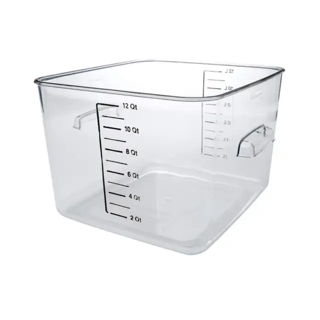RUBBERMAID COMMERCIAL PRODUCTS FG631200CLR Square Storage Container,12 qt,Clear