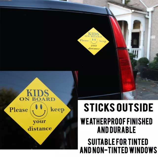 External Kids On Board Child Adhesive Car Sign Window Bumper Sticker Decal Vinyl 2