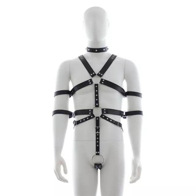 Adjustable Men PU Leather Body Chest Harness Belts Bondage Adults Clubwear UK