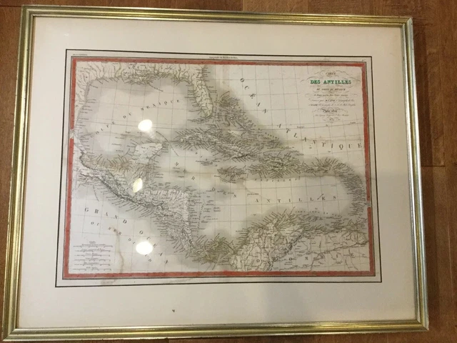 Gulf, Caribbean Antique Map - "Carte Des Antilles  ..." - M. Lapie - Paris 1829