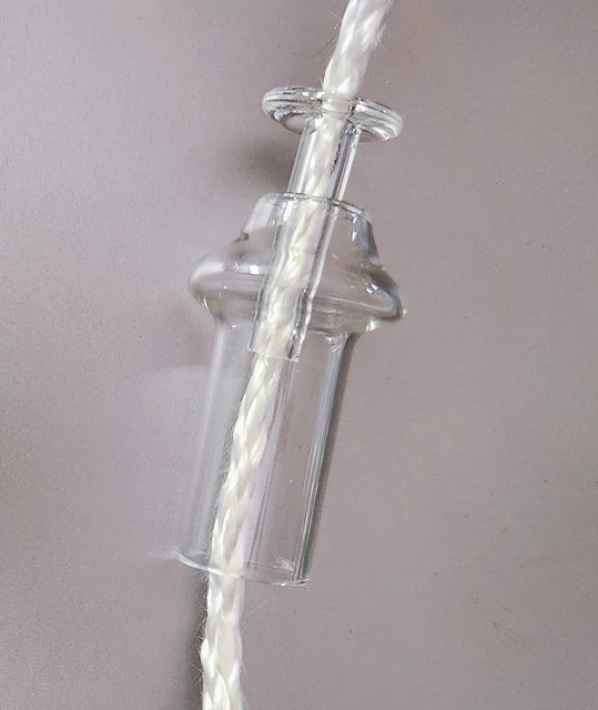 GLASS 1& WICK HOLDER with 10" FIBERGLASS WICK MAKE OIL LAMP OUT OF WINE