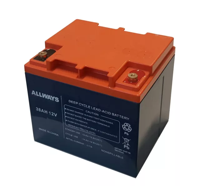 Batteria Al Piombo Ricaricabile 38Ah 12 Volt