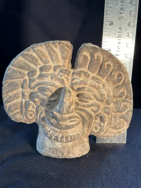 Pre-Columbian Mayan Pottery Deity Figure Artifact