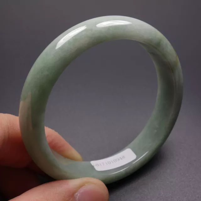 56mm Certified Grade A 100% Natural Green Jadeite Jade Bangle Bracelet 01949