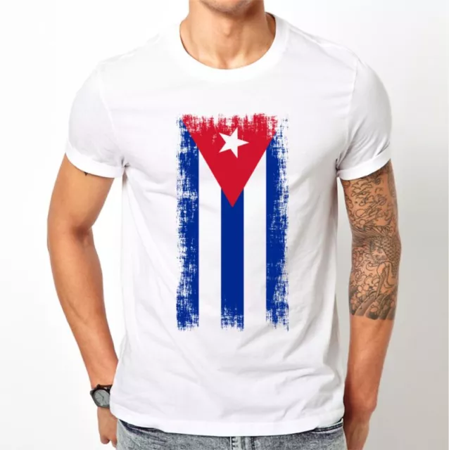 República de Cuba Distressed Style Flag T Shirt S M L XL XXL Sport Fan Travel