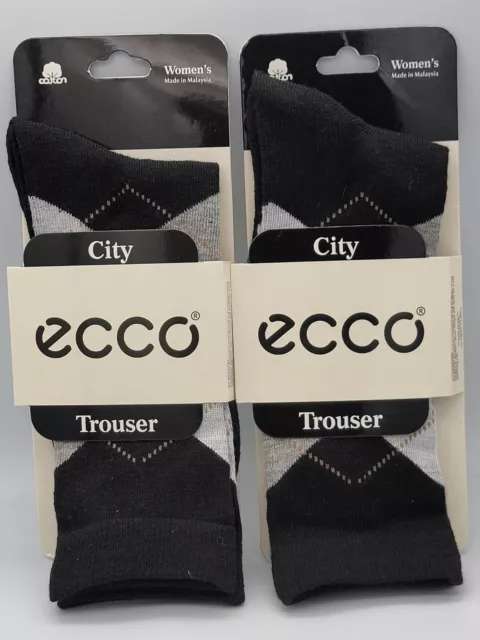 Ecco Women's Trouser Sock Size 9-11. BLACK. (2 PAIRS) 2