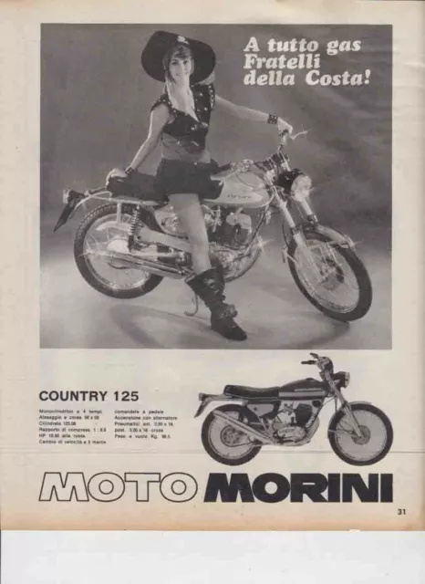 advertising Pubblicità -MOTO MORINI COUNTRY 125  1970-MOTOITALIANE EPOCA ENDURO