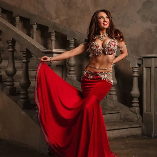 ABDC85-Red Belly Dance Costumes & Accessories.