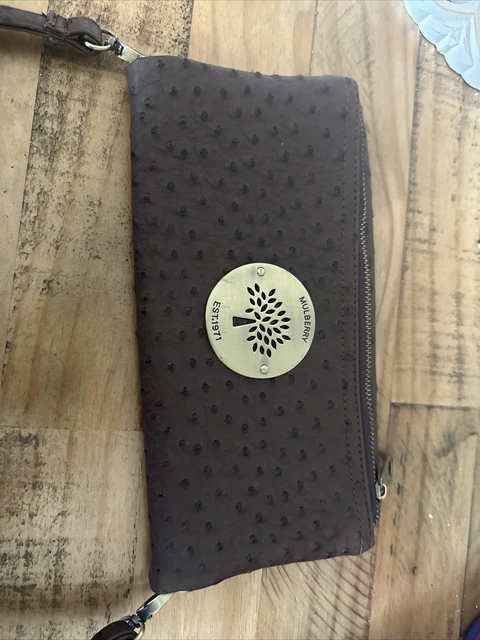 mulberry brown clutch bag