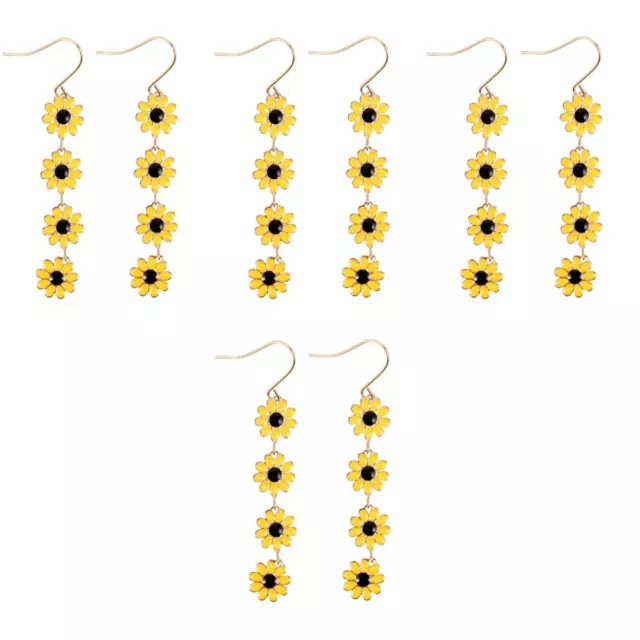 8 Earrings Studs For Women Sunflower Small Flowers