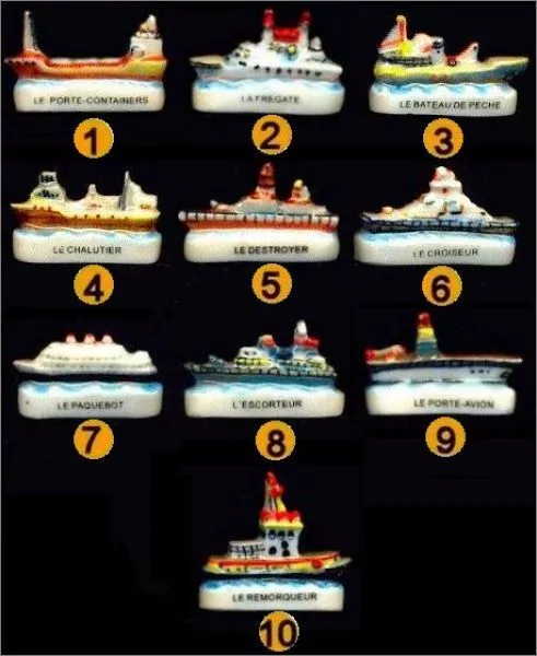 2002 Flotte Des Rois Navires Bateaux Feve Porcelaine 3D Au Choix