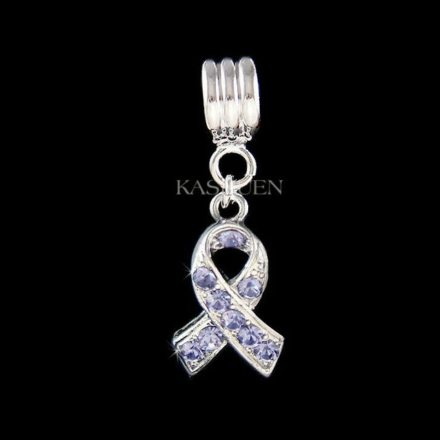 Esophageal Stomach Krebs Bewusstsein Band mit Swarovski Kristall Anhänger Neu