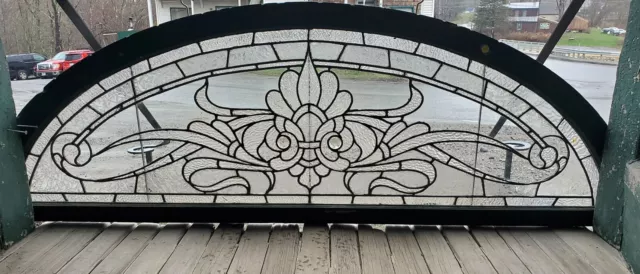 Antique Arch Top Stained Glass Window