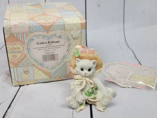 Enesco Calico Kittens 627887 "Our Friendship Blossomed From The Heart" Easter