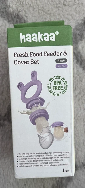Haakaa Fresh Food Feeder & Cover Set Sky Blue