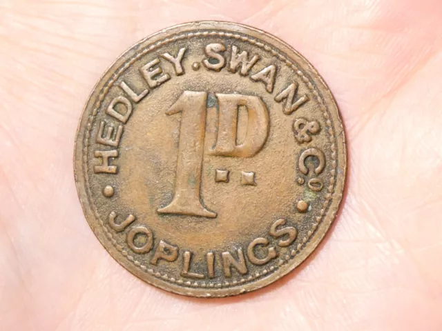 Antique Joplings Headley Swan & Co. 1d One Penny Pence Token #AA66