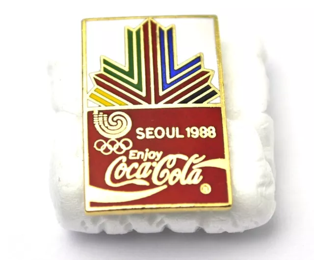 Coca-Cola Coke USA con Risvolto Pin Pulsante Stemma Spilla - Seoul 1988 Olypiade