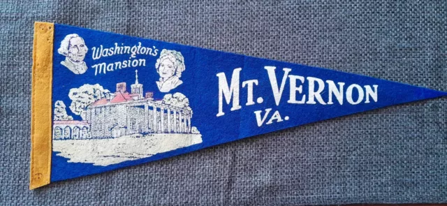 Wasington's Mansion,Mt.Vernon VA American Vintage Felt pennant 43cms Long