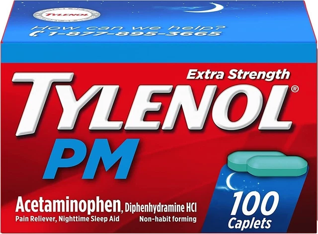 Tylenol PM Extra Strength Pain Reliever & Sleep Aid Tablets 100ct 09/24 NIB Tylenol PM Extra Strength Pain Reliever & Sleep Aid Tablets 100ct 09/24 NIB