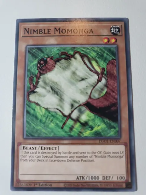 Yugioh TCG 1st NM/VLP Nimble Momonga EGO1-EN007 Common
