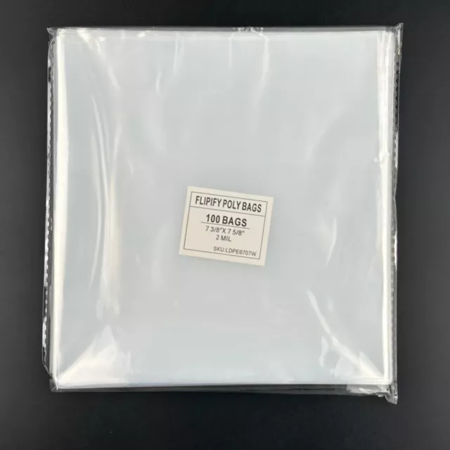 100 - 45 RPM Vinyl Record Album Sleeves Plastic Clear Outer sleeve ...