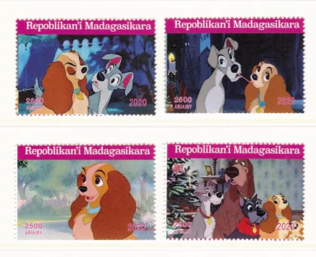101 Dalmations Walt Disney Cartoon Set Of Four Stamps 2020 Mnh (Nl395)