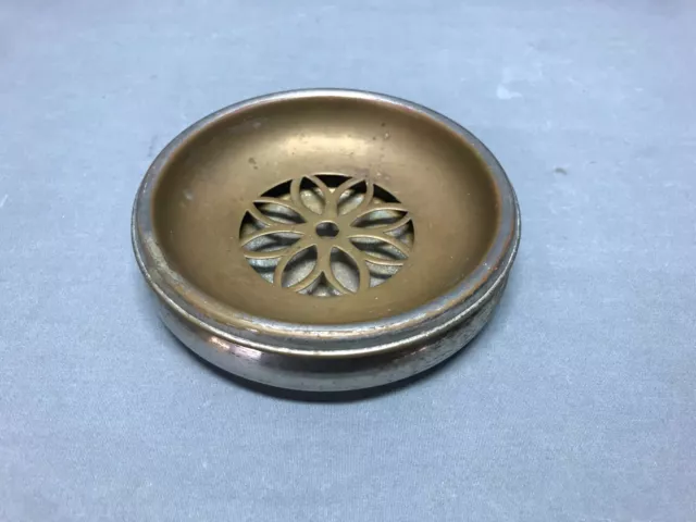 Antique S.Sternau Co NY Nickel Brass Sponge Soap Holder Dish Old VTG 1543-23B