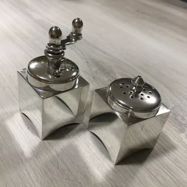 Saliera E Macinapepe Placcata Argento Vintage Antica