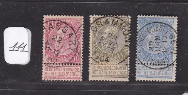 BELGIQUE 1905 N° 74 à 76 TRES BEAUX CACHETS-OBL.TB-VOIR SCAN-T025'