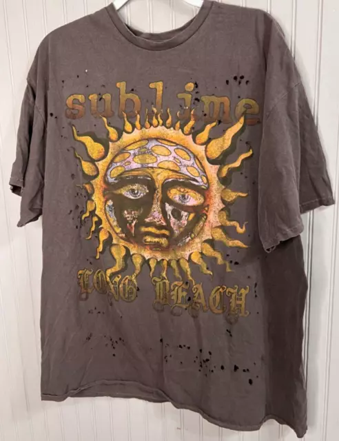 Urban Outfitters SUBLIME Womens TSHIRT S/M Oversized Brown Sun Distressed NWOTS
