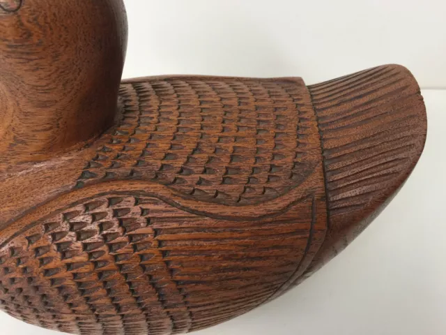 Antique Chinese Mandalay Hand Carved Wooden Duck Medicine Box 3