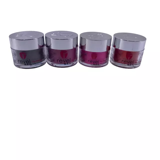 Lote de 4 D304 - D493 Stormy Cabernet Bloom Vendetta en polvo de inmersión en uñas de 1 oz