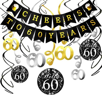 Buon Compleanno & 50 Tavolo coriandoli 1,05 oz KonSait 50 Anni Compleanno Decorazione per Festa di 50 ¡ã Compleanno Decorazioni Nero Appeso soffitto Spirale Decorazione 15 conteggi 