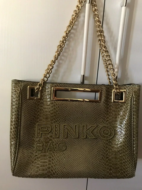 BORSA DONNA PINKO BAG Usata Catena Tracolla Moda spalla grande