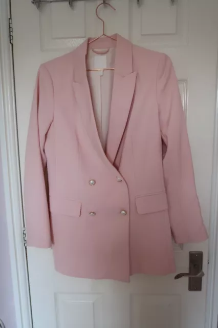 H&M pink blazer with pearl buttons - size 8