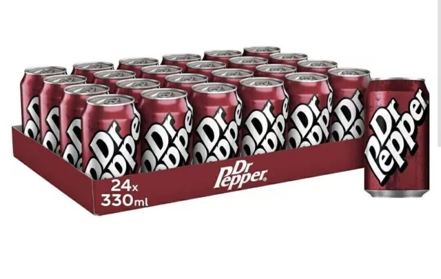 DR PEPPER CAN 330ml Pack of 24 Cans Soft Drink Can Fizzy Drink