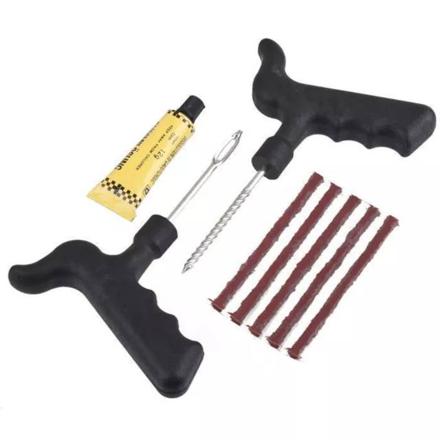 Emergency Car Van Motorcycle Tubeless Tyre Puncture Repair Kit Tool with 5 Strip