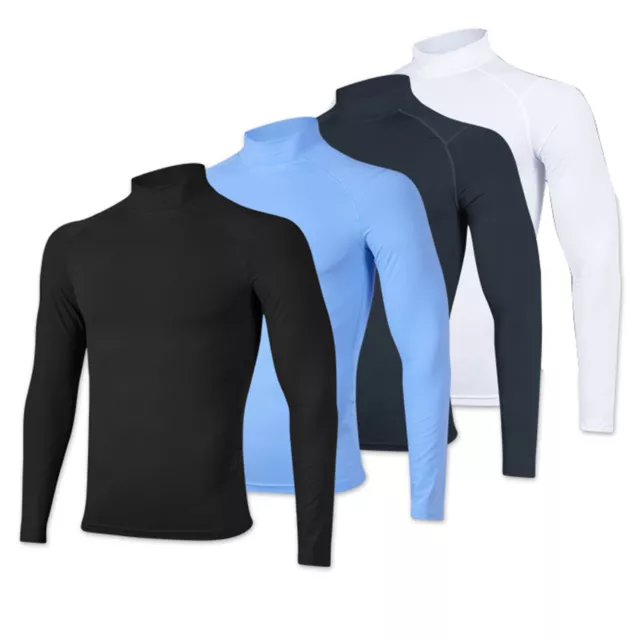 US Men's Compression Rash Guard Shirts Long Sleeve Turtleneck Athletic T-Shirts