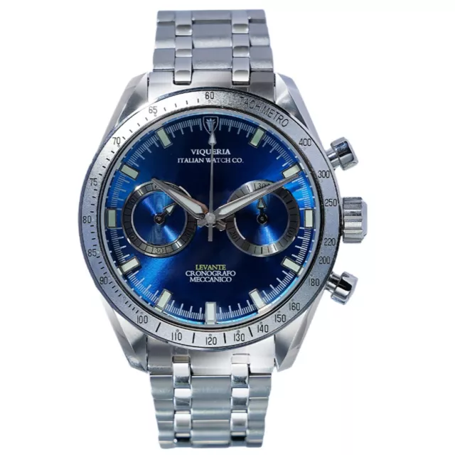 Viqueria Levante Laguna Blu Cronografo Automatico Acciaio Zaffiro Orologio Uomo