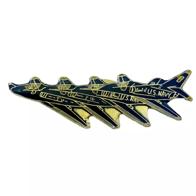 US Navy Fighter Jet Planes Pin Blue Angels Vintage Air Show Formation In Flight