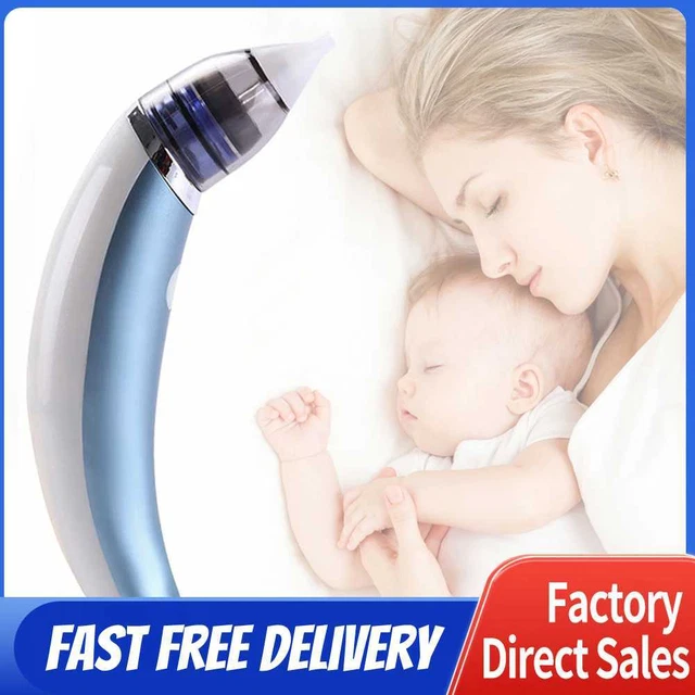 Electric Infant Nose Cleaner Automatic Oral Sucker for Boys Girls (Blue)
