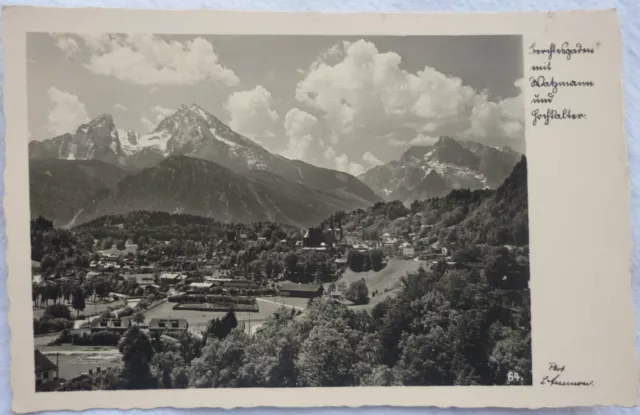 AK POSTKARTE BERCHTESGARDEN Foto 1939 mit Watzmann und Hochkaltar nach Berlin