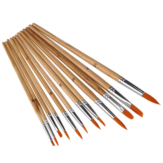 12 pz spazzole in nylon vernice acquerello acrilica e
