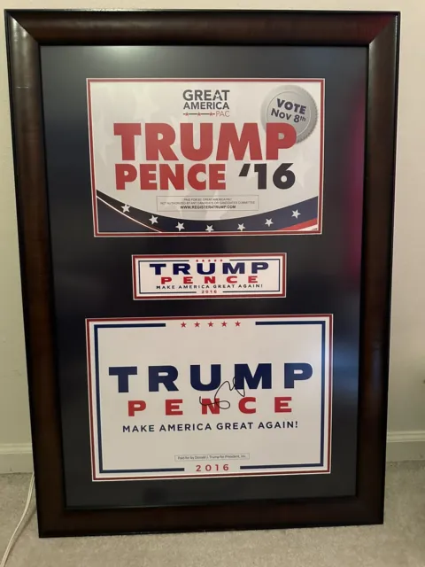 Mike Pence Autographed Donald Trump Sign
